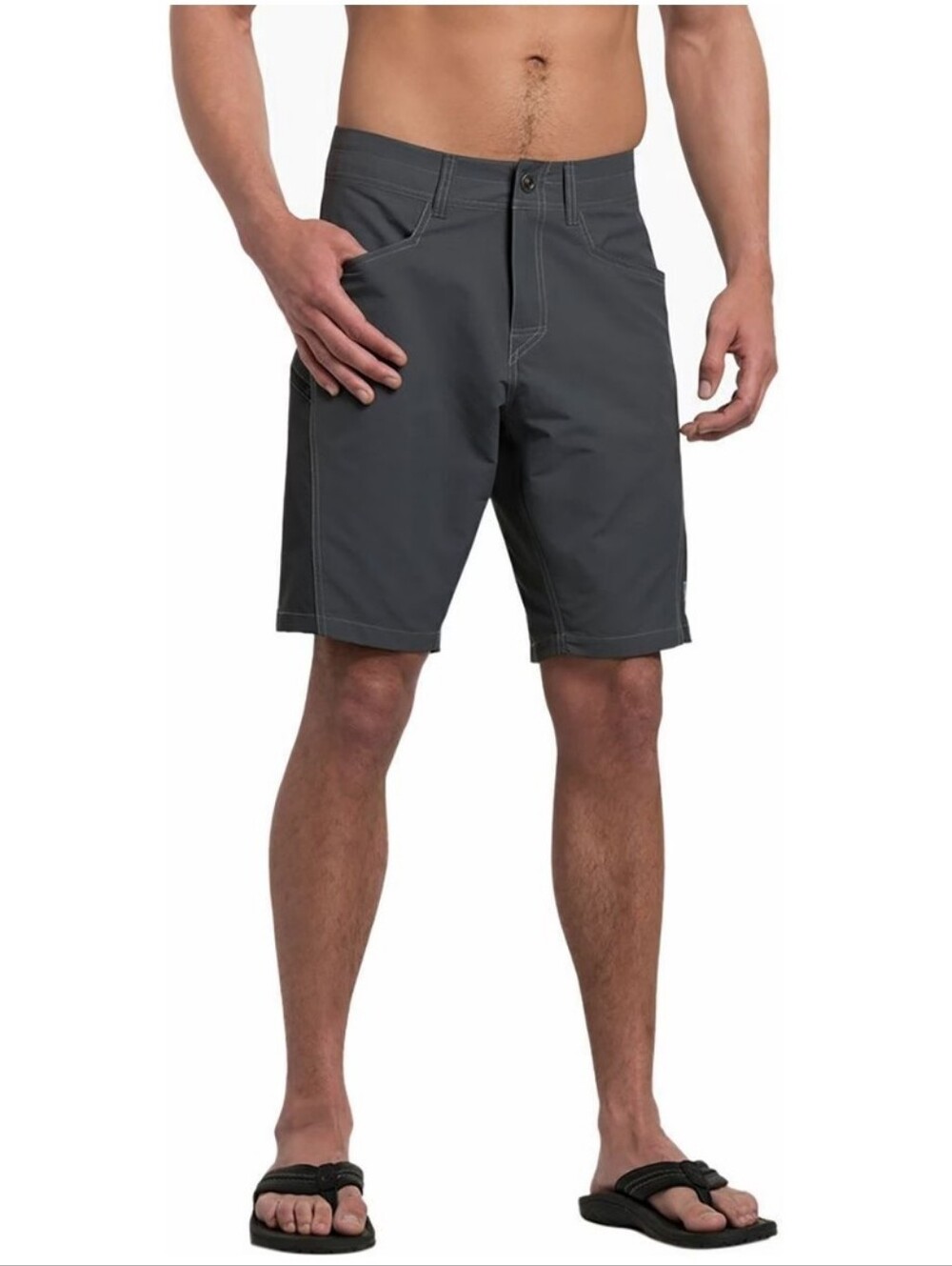 Kuhl Mutiny River Shorts 2-tone UPF 50 Size 38 Gray/Black Nylon